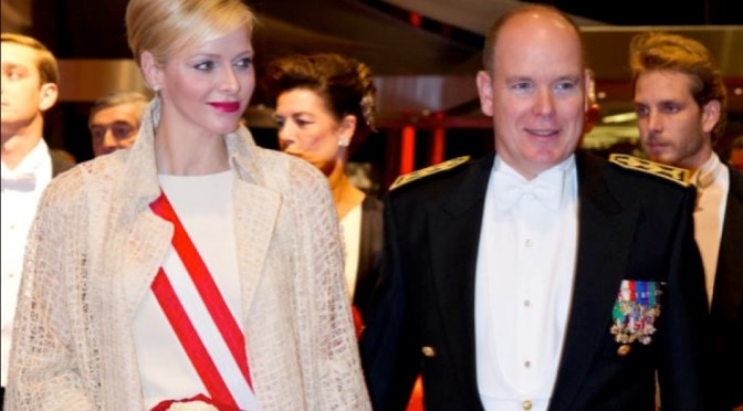Their Serene Highnesses Prince Albert II and Princess Charlene of Monaco Attend a Gala Performance at the Grimaldi Forum.