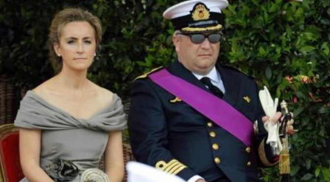 Their Royal Highnesses Prince Laurent and Princess Claire of Belgium Attend a Musical Comedy Performance.