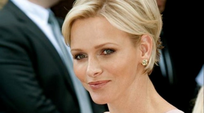 HSH Princess Charlene of Monaco Attends a Swimming Competition.