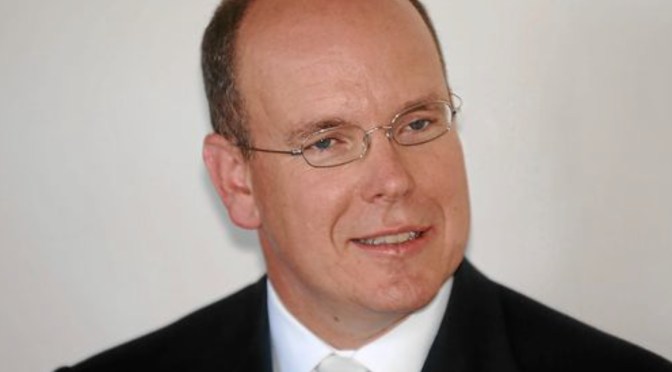 His Serene Highness Prince Albert II of Monaco Meets Bikers Participating in a Charity Race.