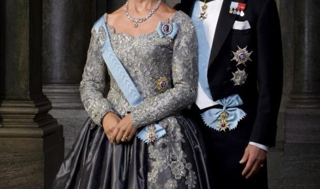 Their Majesties King Carl XVI Gustaf and Queen Silvia of Sweden Attend a Reception.