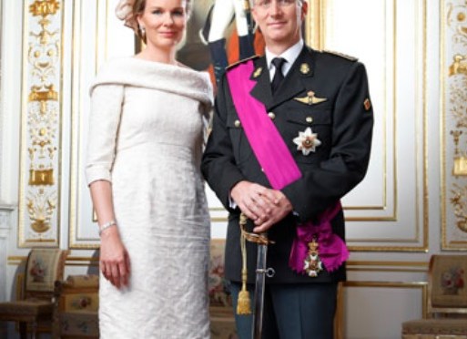 Their Majesties King Philippe and Queen Mathilde of Belgium Hold an Audience.