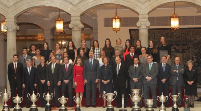 Her Majesty Queen Sofia of Spain and TRHs the Prince and Princess of Asturias Preside Over the Premios Nacionales del Deporte.