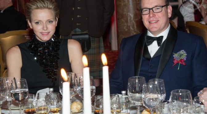 TSHs Prince Albert II and Princess Charlene of Monaco Attend the 2013 St. Andrew’s Gala Dinner.