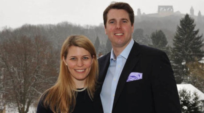 Their Highnesses Hereditary Prince Hubertus and Hereditary Princess Kelly of Saxe-Corburg and Gotha Baptize Their Daughter.
