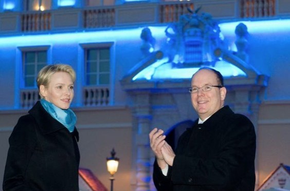 Their Serene Highnesses Prince Albert II and Princess Charlene of Monaco Attend the “Push the Button, Palace in Blue”. (VIDEO)