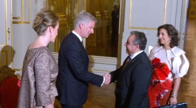 Their Majesties King Philippe and Queen Mathilde of Belgium Host a New Year Reception.