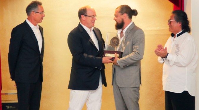HSH Prince Albert II of Monaco Presents An Award to Mr. Leonardo DiCaprio.