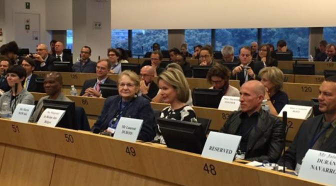 HM Queen Mathilde of Belgium Attends a Seminar in Brussels.