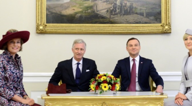 (VIDEO) TMs King Philippe and Queen Mathilde of Belgium Visit Warsaw, Poland.