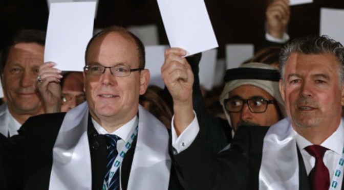 HSH Prince Albert II of Monaco Participates in a Symbolic Walk for Peace.