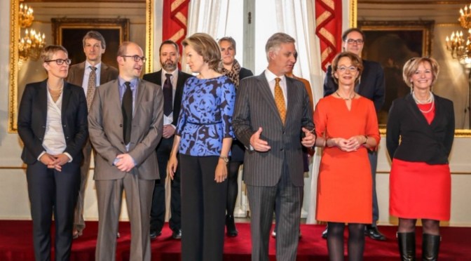 TMs King Philippe and Queen Mathilde of Belgium Participate in a Roundtable Discussion.