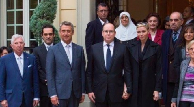 The Prince and Princess of Monaco Visit the Croix Rouge Monégasque.