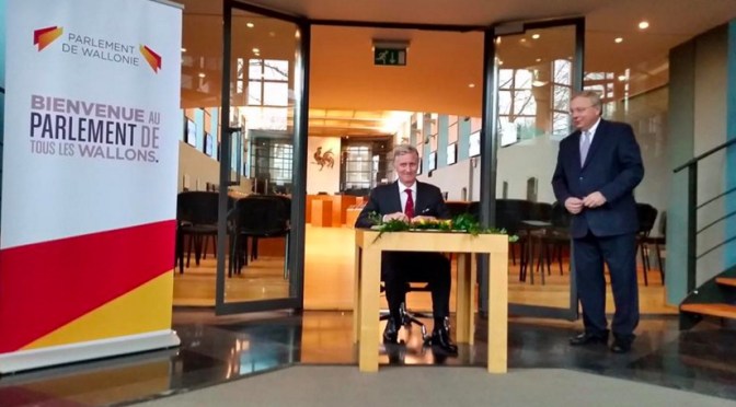 His Majesty King Philippe of Belgium Visits the Walloon Parliament.