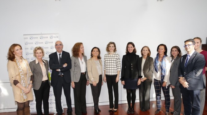 HM Queen Letizia of Spain Participates in a Meeting in Madrid.