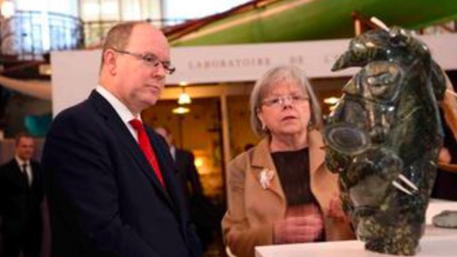 HSH Prince Albert II of Monaco Opens an Exhibition in Monaco-ville.