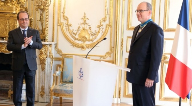 HSH Prince Albert II of Monaco Receives the Médaille de Commandeur du Mérite Maritime.