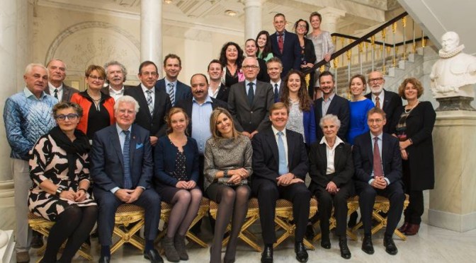 TMs King Willem-Alexander and Queen Maxima of the Netherlands Host a Luncheon in Den Haag.