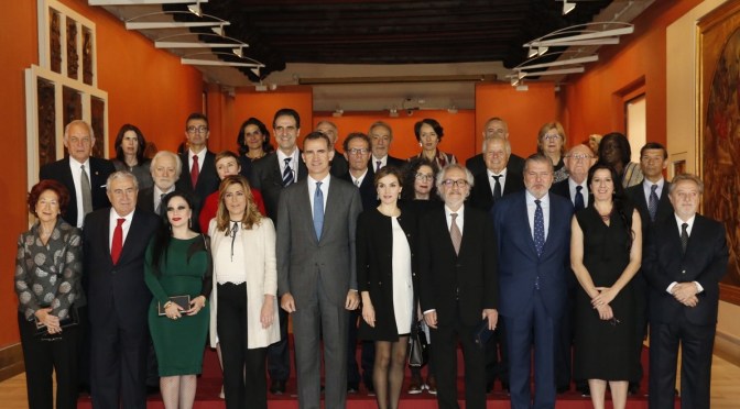 TMs King Felipe VI and Queen Letizia of Spain Preside Over an Award Ceremony.