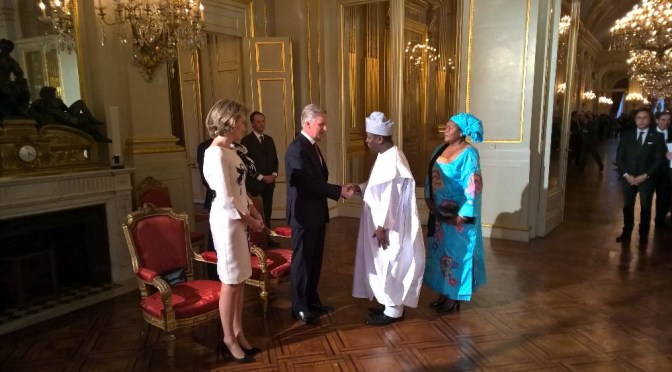 Their Majesties King Philippe and Queen Mathilde of Belgium Hold a Reception at the Palais Royal.