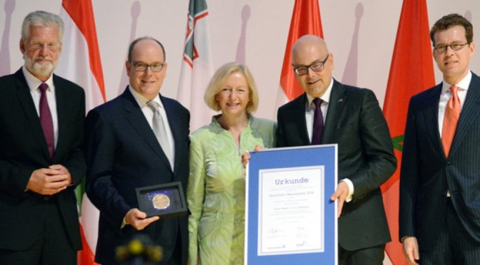 HSH Prince Albert II of Monaco Receives the 2016 Deutscher Meerespreis.