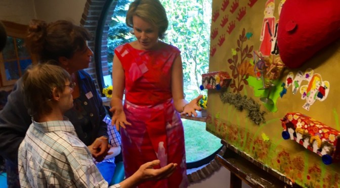 Her Majesty Queen Mathilde of Belgium Visits Horizons Neufs.